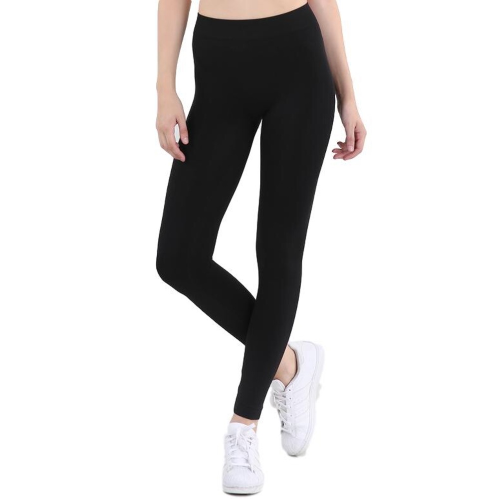 Seamless Solid Thick Basic Leggings, OS